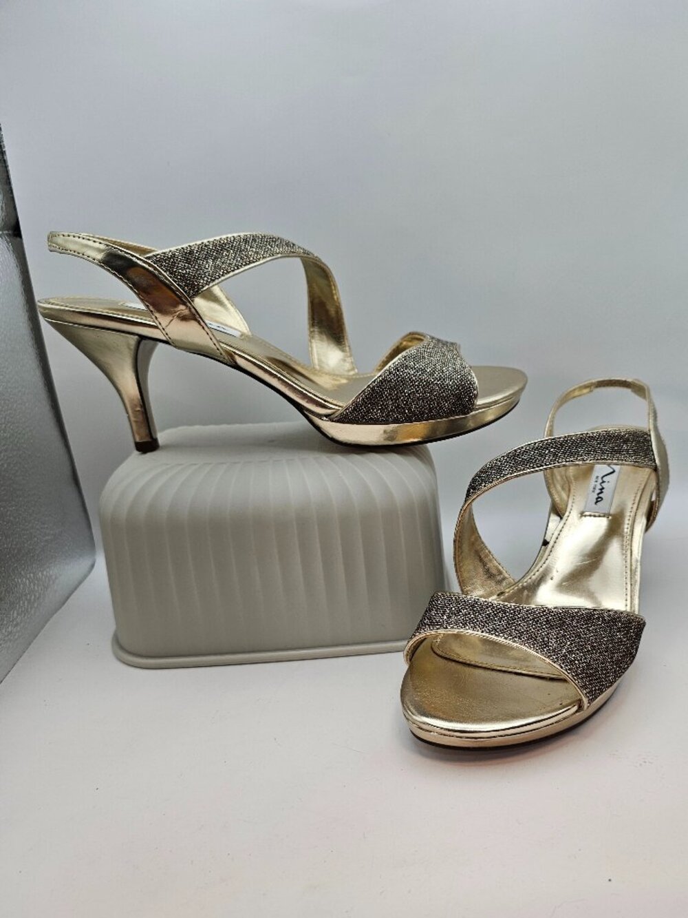 Nina “Newark” Slingback Sandals, Size 6.5M